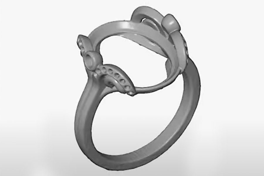 Diseño de anillo mediante escáner 3D de joyería